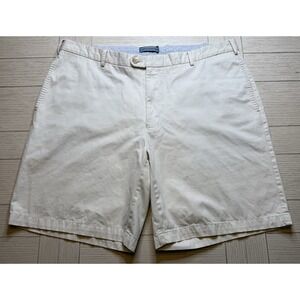 Peter Millar Men Bradford Khaki Flat Front Shorts Pima Cotton Golf Casual Sz 42